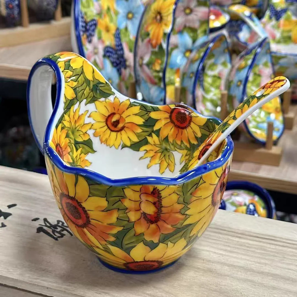 Keramik Kaffeetasse – Europäischer Stil mit Löffel