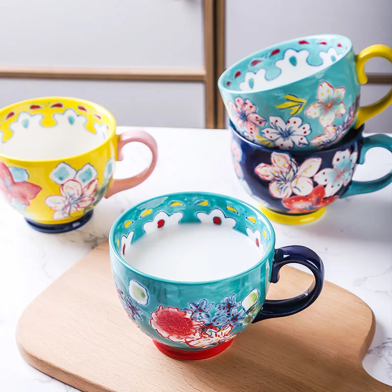 Keramik Kaffeetasse – Handbemalt, Chinesischer Stil