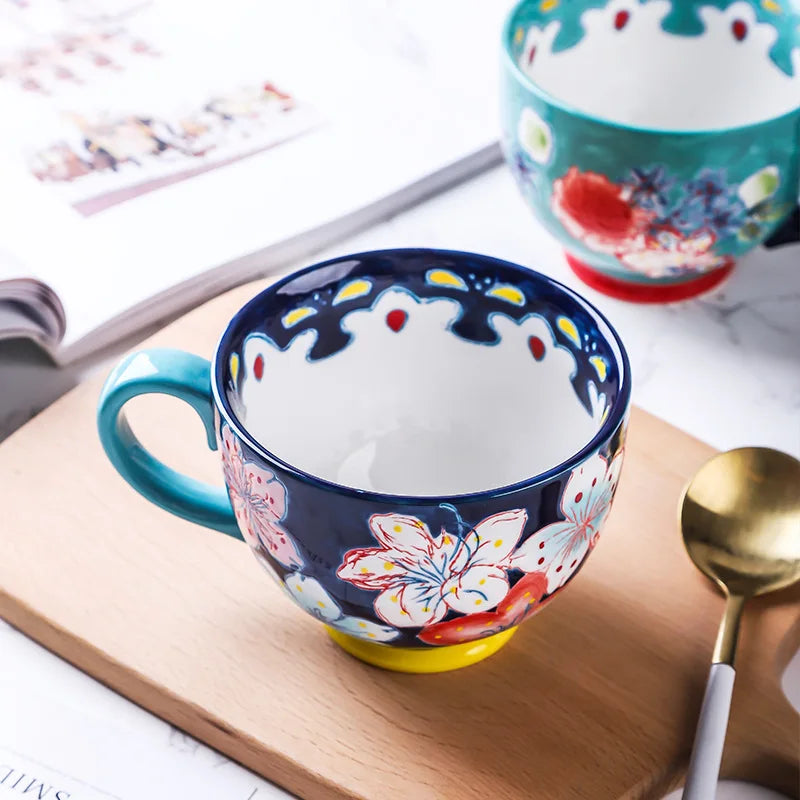 Keramik Kaffeetasse – Handbemalt, Chinesischer Stil