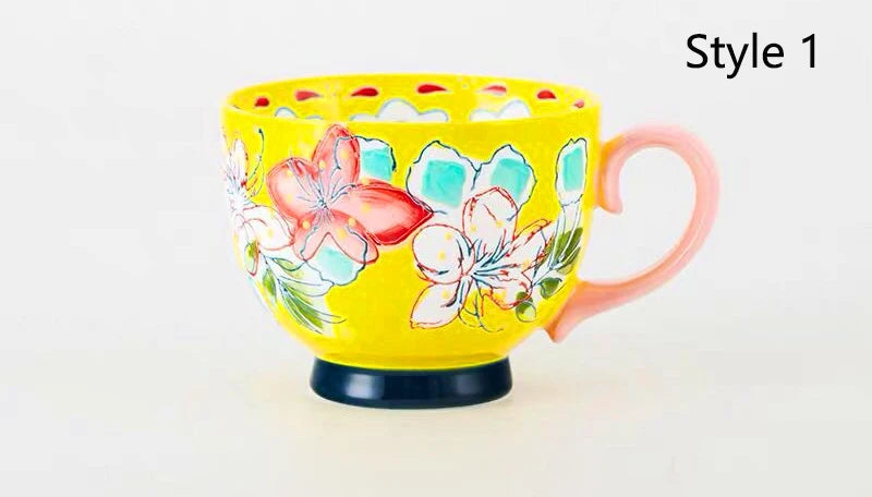 Keramik Kaffeetasse – Handbemalt, Chinesischer Stil