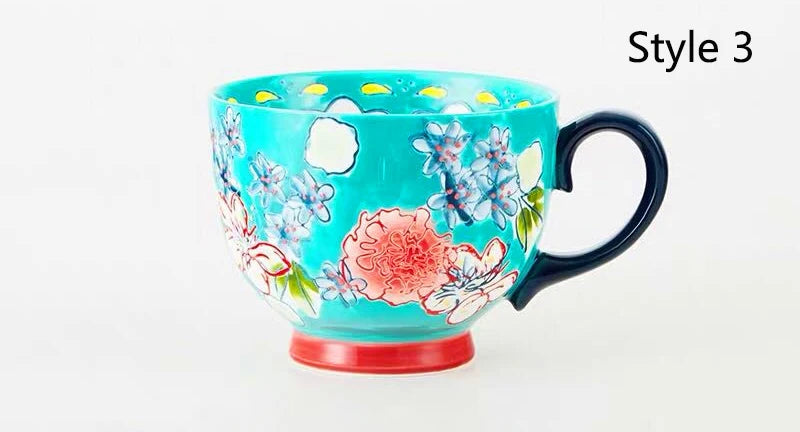 Keramik Kaffeetasse – Handbemalt, Chinesischer Stil