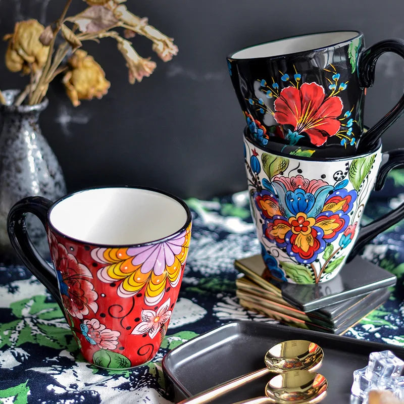 Keramik Kaffeetasse – Handbemalt, Chinesischer Stil