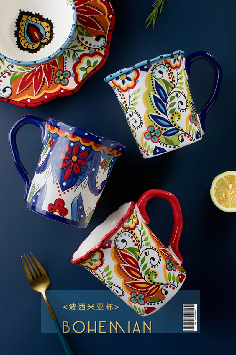 Keramik Kaffeetasse – Handbemalt, Chinesischer Stil