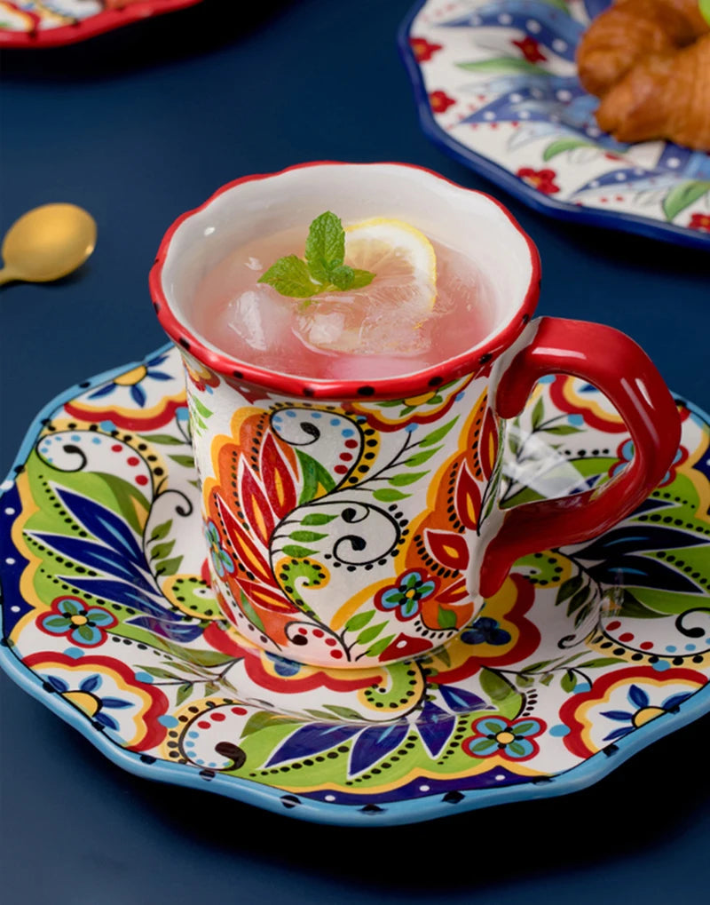 Keramik Kaffeetasse – Handbemalt, Chinesischer Stil