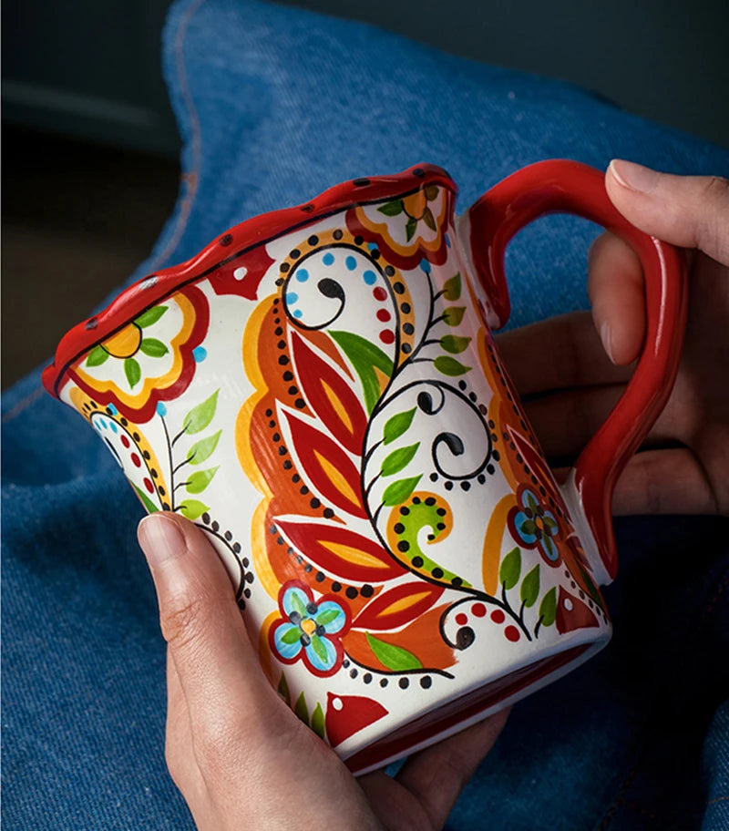 Keramik Kaffeetasse – Handbemalt, Chinesischer Stil