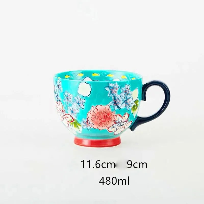 Keramik Kaffeetasse – Handbemalt, Chinesischer Stil