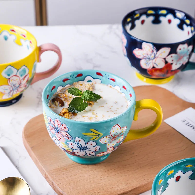 Keramik Kaffeetasse – Handbemalt, Chinesischer Stil