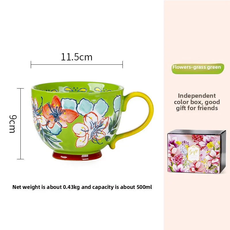 Keramik Kaffeetasse – Handbemaltes Design – 501-600 ml