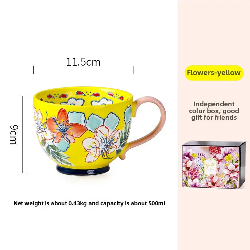 Keramik Kaffeetasse – Handbemaltes Design – 501-600 ml