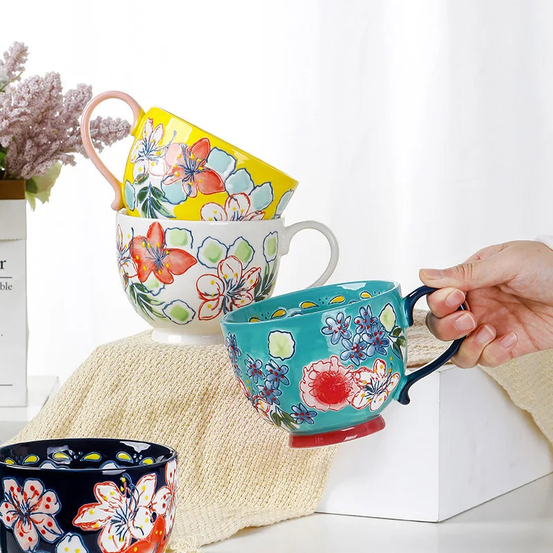 Keramik Kaffeetasse – Handbemaltes Design – 501-600 ml