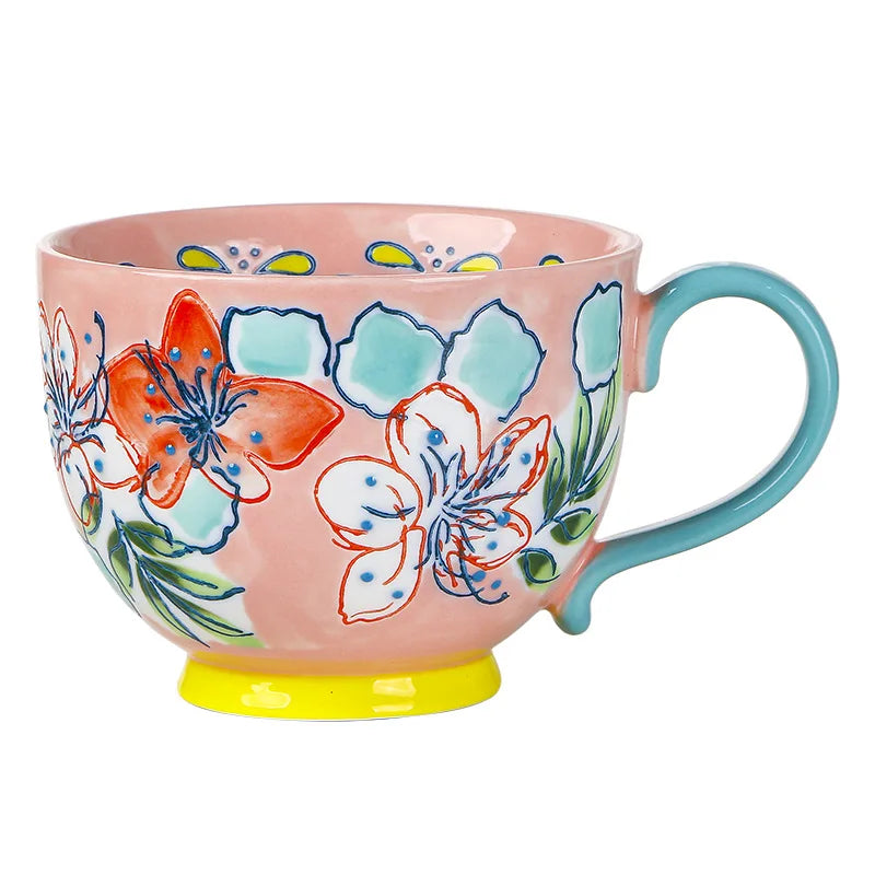 Keramik Kaffeetasse – Handbemaltes Design – 501-600 ml