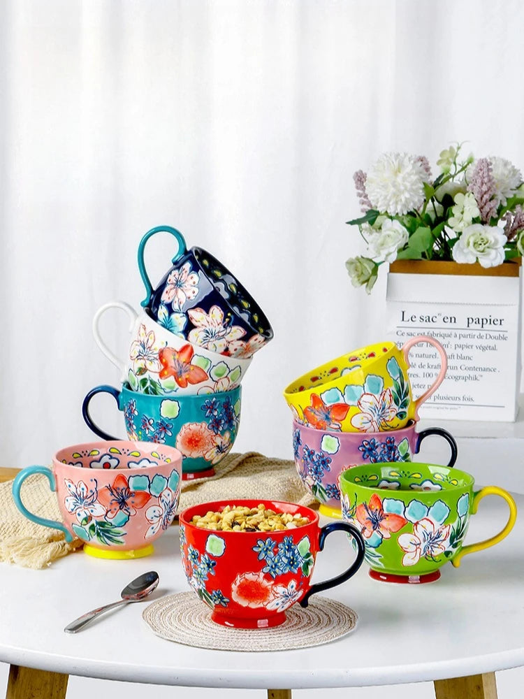 Keramik Kaffeetasse – Handbemaltes Design – 501-600 ml