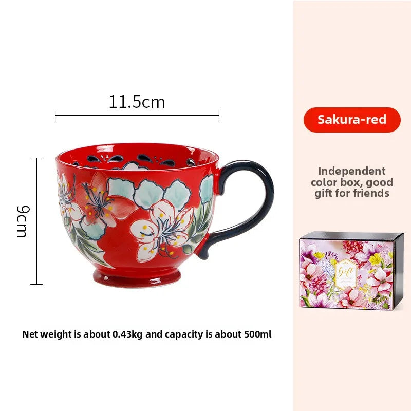 Keramik Kaffeetasse – Handbemaltes Design – 501-600 ml