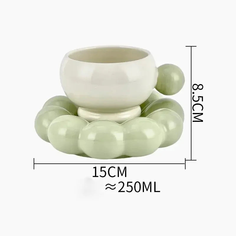 Keramik Kaffeetasse – Skandinavisches Design – Mit Löffel