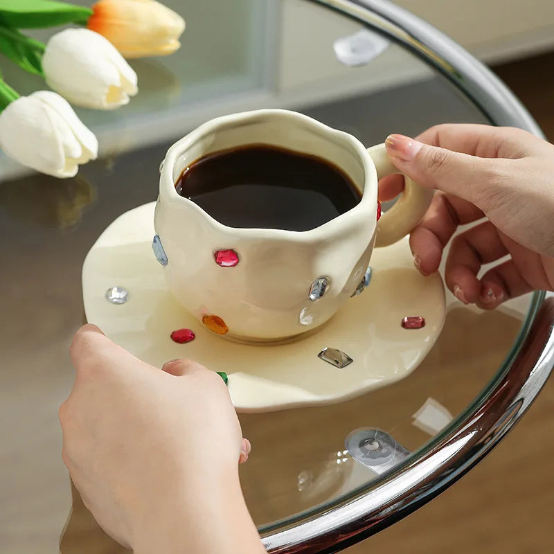 Keramik Kaffeetassen Set - Light Luxury Design - 320ML