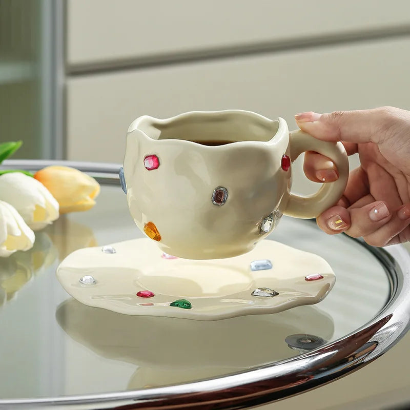 Keramik Kaffeetassen Set - Light Luxury Design - 320ML