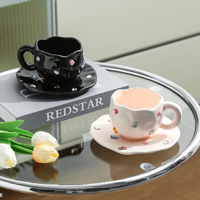Keramik Kaffeetassen Set - Light Luxury Design - 320ML
