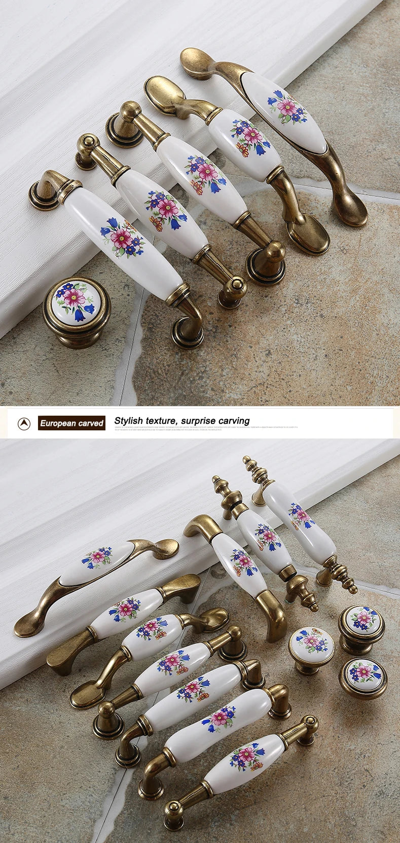 Keramik Möbelgriffe – Landhausstil – 96 mm