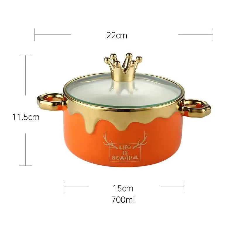 Keramik Nudelschale – Bone China, 700ml mit Ohren