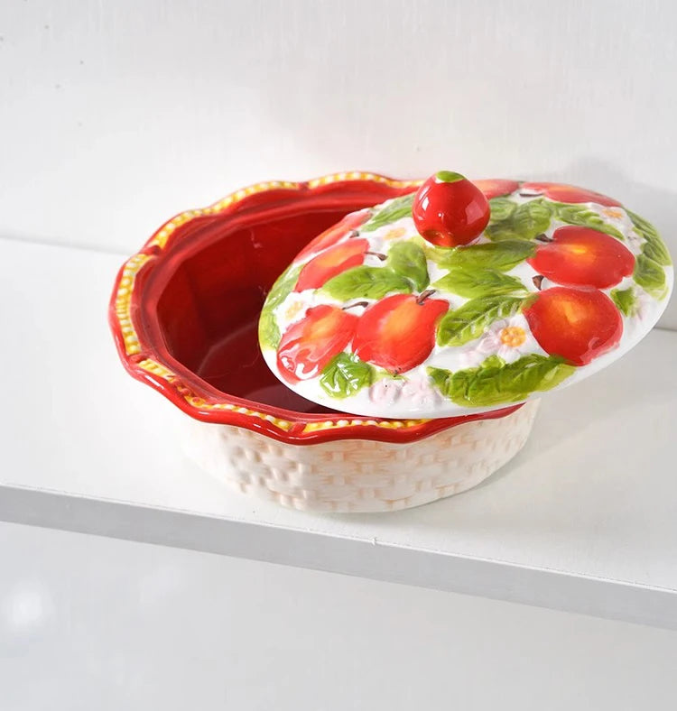 Keramik Obstschale – Hohes Fussdesign – Vielseitiges Geschirr