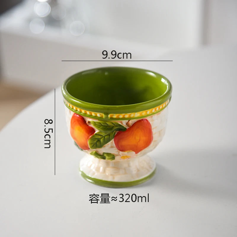 Keramik Obstschale – Hohes Fussdesign – Vielseitiges Geschirr