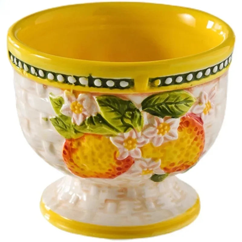 Keramik Obstschale – Hohes Fussdesign – Vielseitiges Geschirr