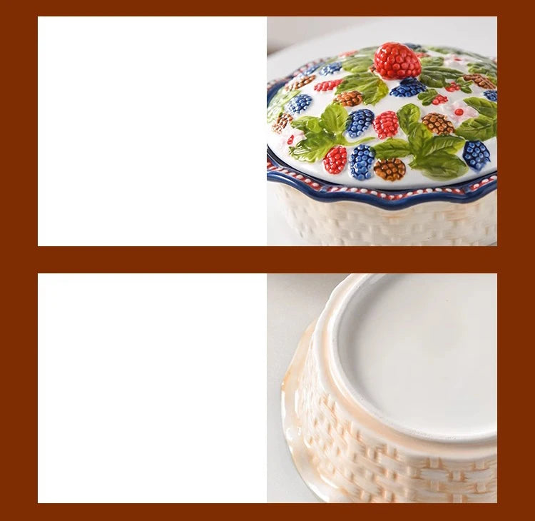 Keramik Obstschale – Hohes Fussdesign – Vielseitiges Geschirr