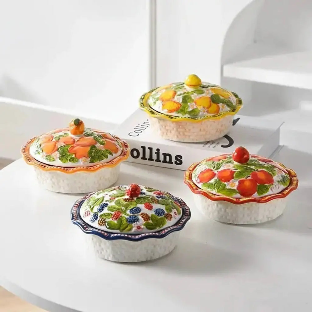 Keramik Obstschale – Hohes Fussdesign – Vielseitiges Geschirr