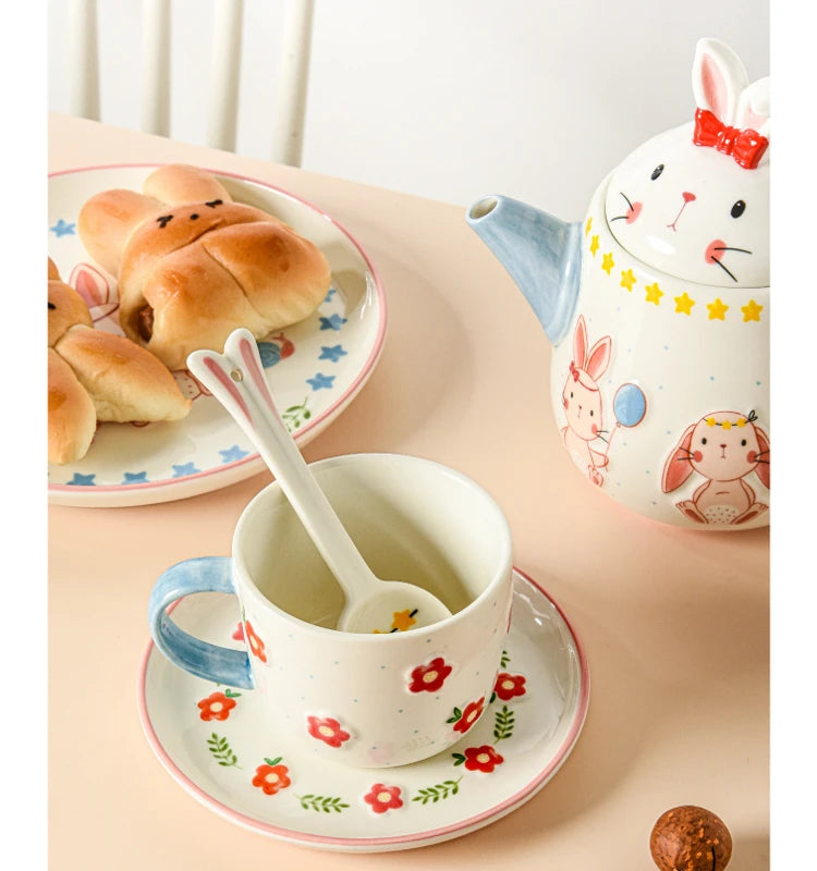 Keramik Osterhasen Teekanne – Porzellan Hasen Motiv