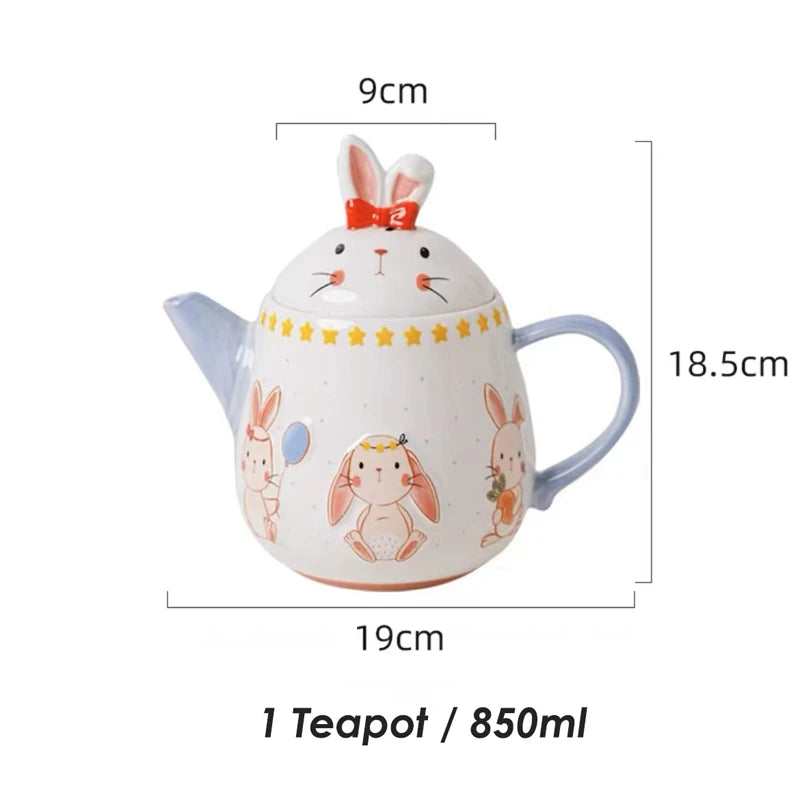 Keramik Osterhasen Teekanne – Porzellan Hasen Motiv
