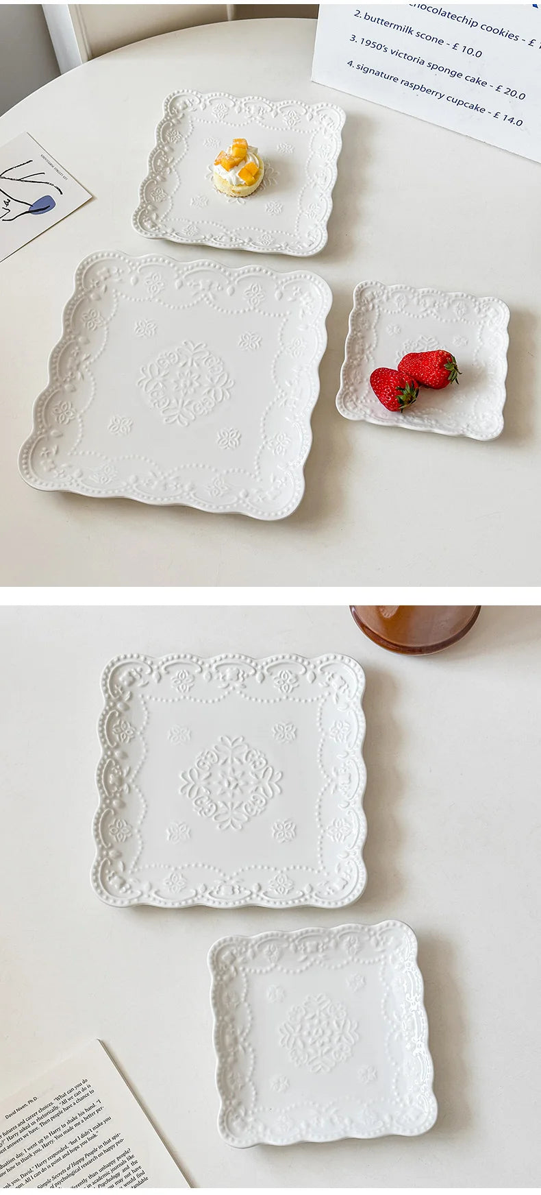 Keramik-Quadratplatte – Französischer Stil – 6-10 Zoll