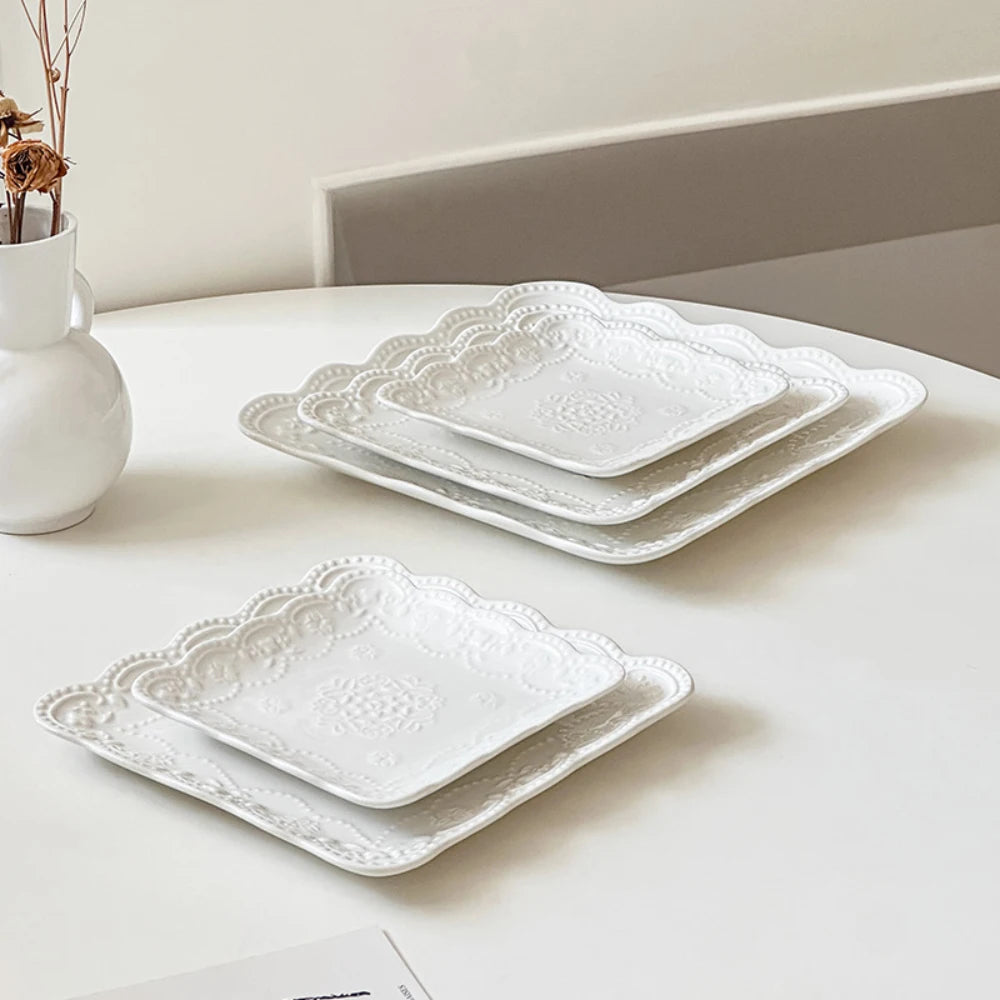 Keramik-Quadratplatte – Französischer Stil – 6-10 Zoll