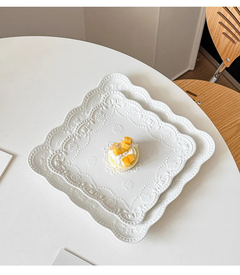 Keramik-Quadratplatte – Französischer Stil – 6-10 Zoll