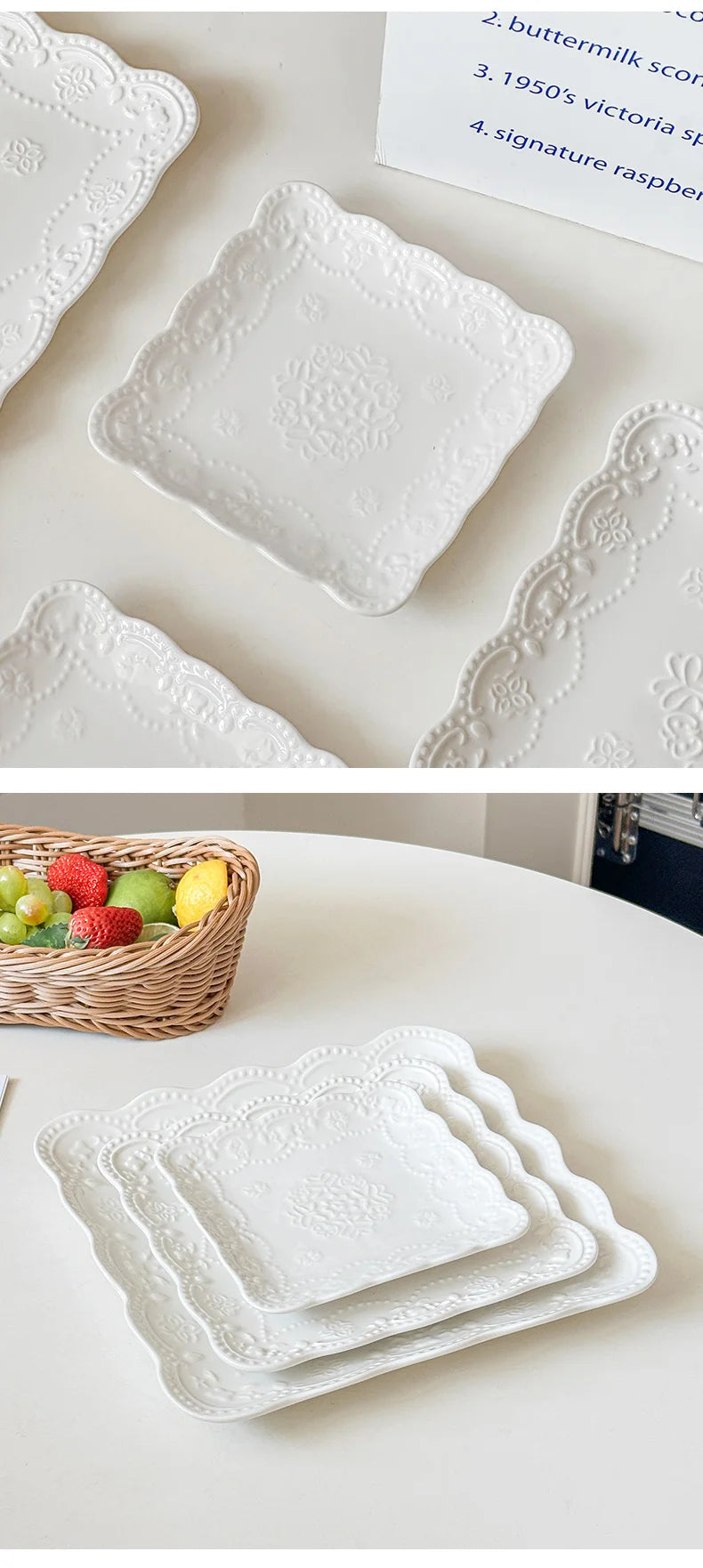 Keramik-Quadratplatte – Französischer Stil – 6-10 Zoll