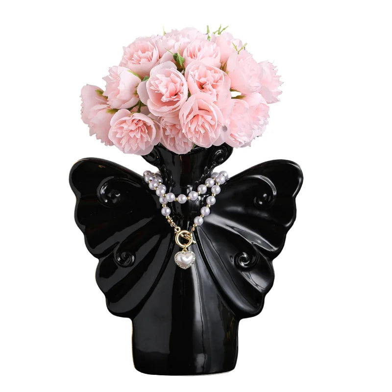 Keramik Schmetterlingsvase – Leichtes Luxusornament fürs Wohnzimmer