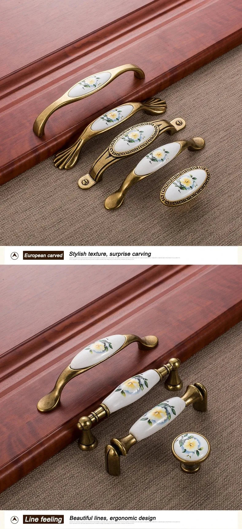 Keramik Schrankgriff – Vintage Design – 96mm