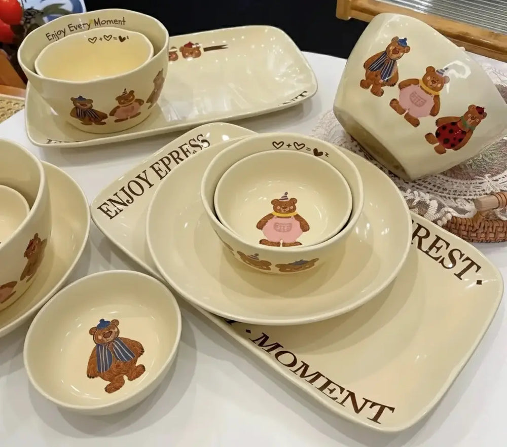 Keramik Schüsselset – Bone China Design – 20 cm Stilvolles Essgeschirr