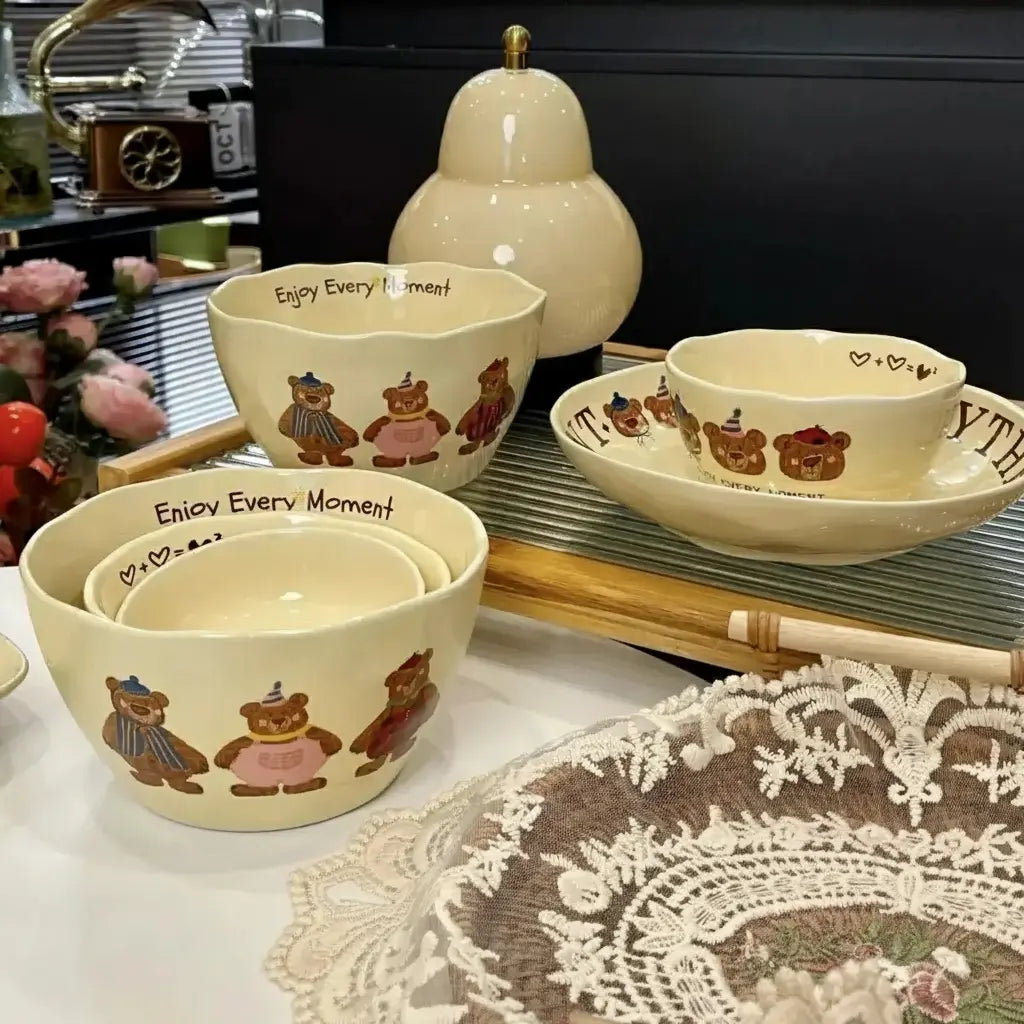 Keramik Schüsselset – Bone China Design – 20 cm Stilvolles Essgeschirr