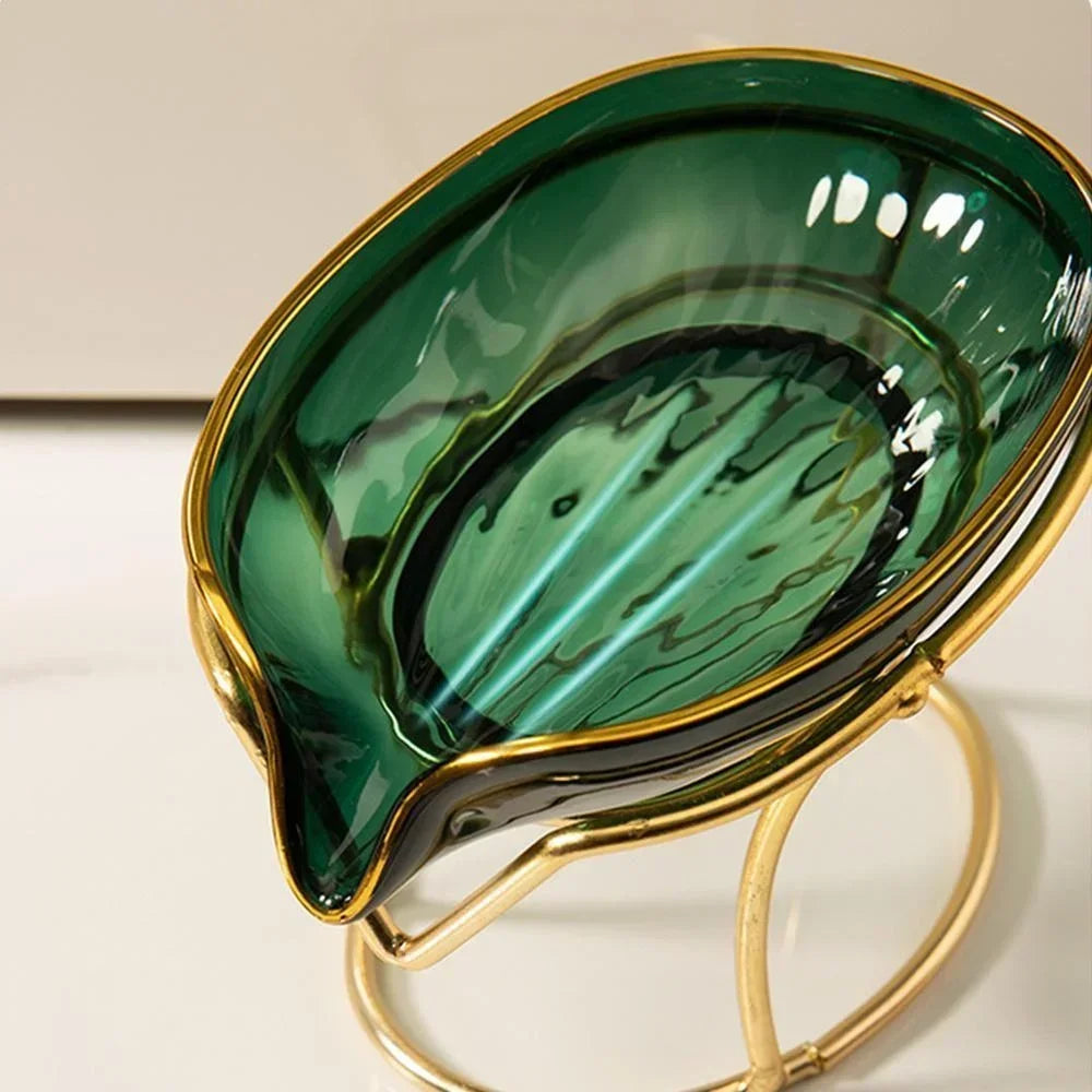 Keramik Seifenschale Blatt – Elegantes Design – Selbstablauf