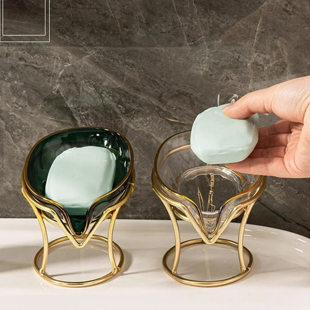 Keramik Seifenschale Blatt – Elegantes Design – Selbstablauf