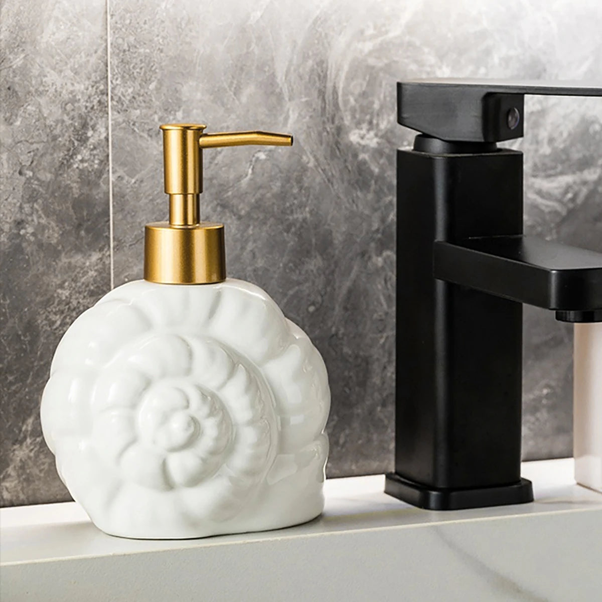 Keramik Seifenspender – Retro Ozean Stil, 18cm