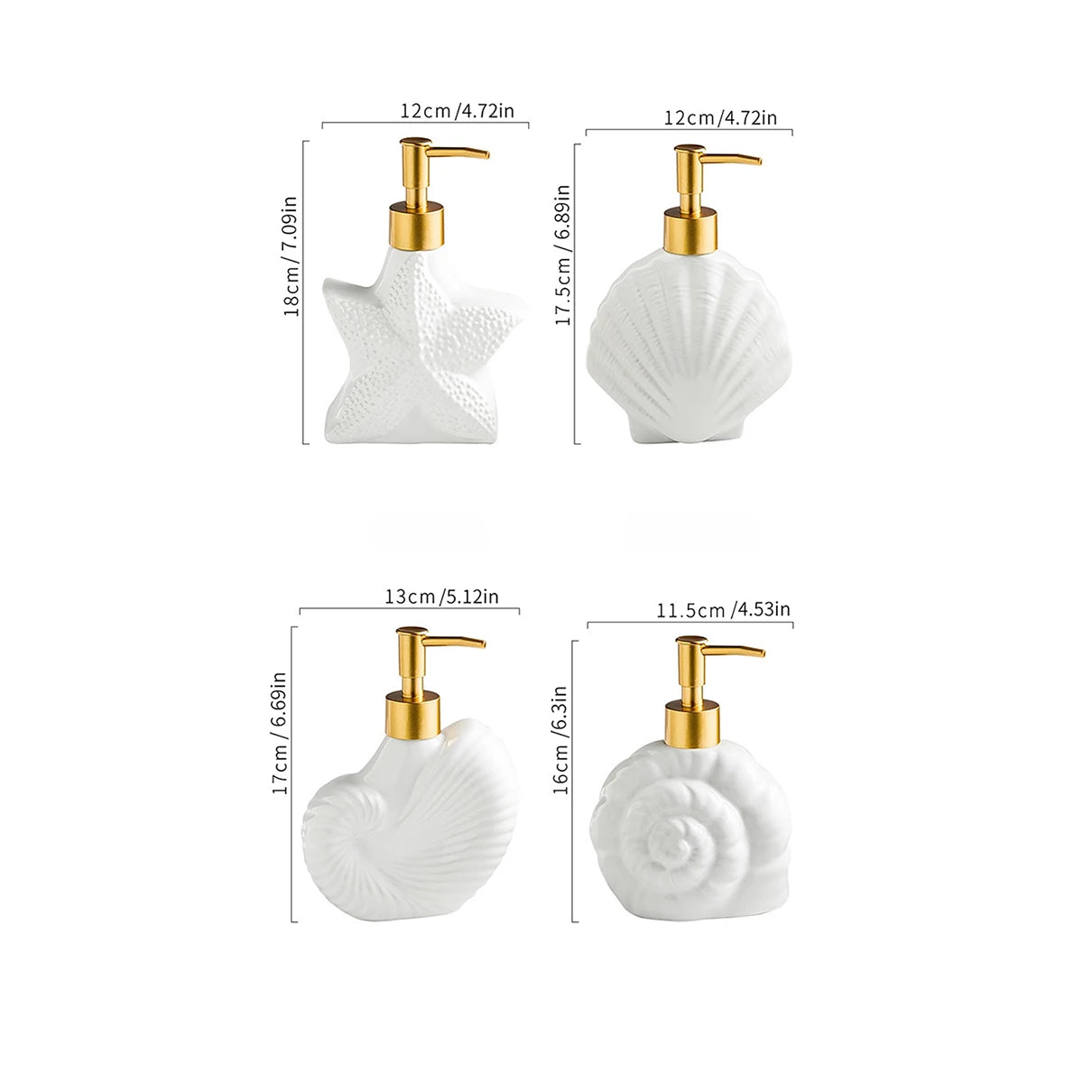 Keramik Seifenspender – Retro Ozean Stil, 18cm