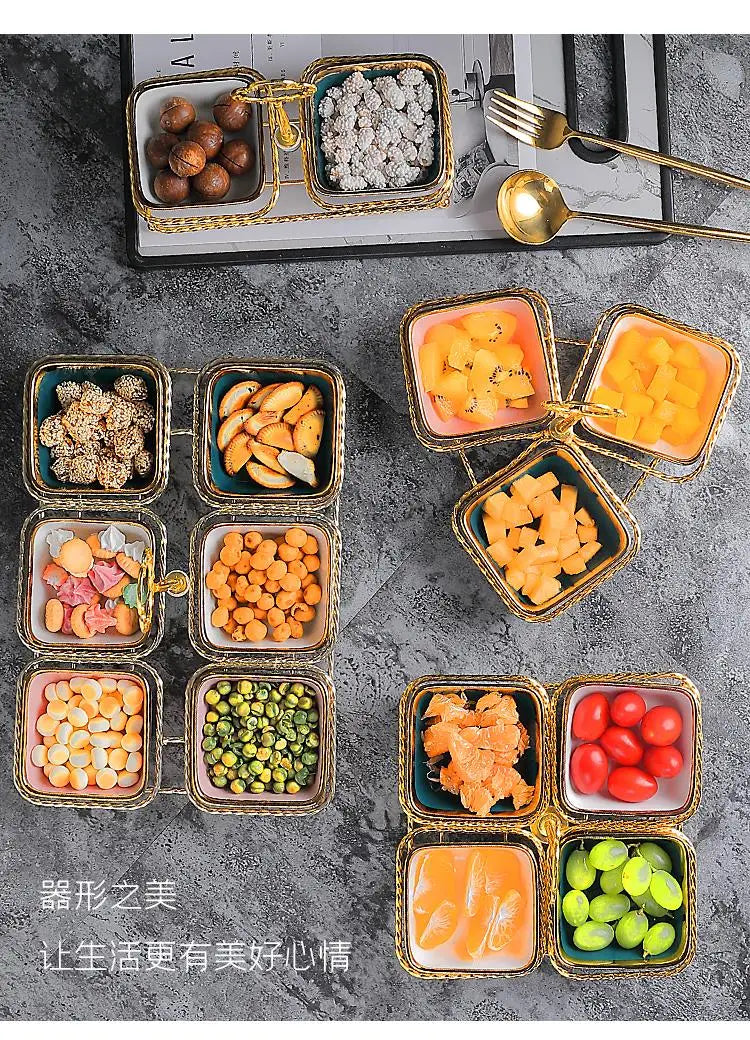 Keramik Snackplatte – Quadratisch, Stilvolle Tischdeko