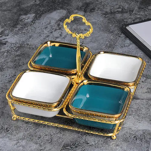 Keramik Snackplatte – Quadratisch, Stilvolle Tischdeko