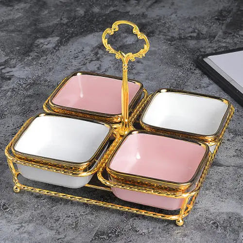 Keramik Snackplatte – Quadratisch, Stilvolle Tischdeko