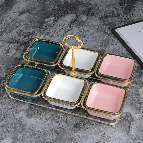 Keramik Snackplatte – Quadratisch, Stilvolle Tischdeko