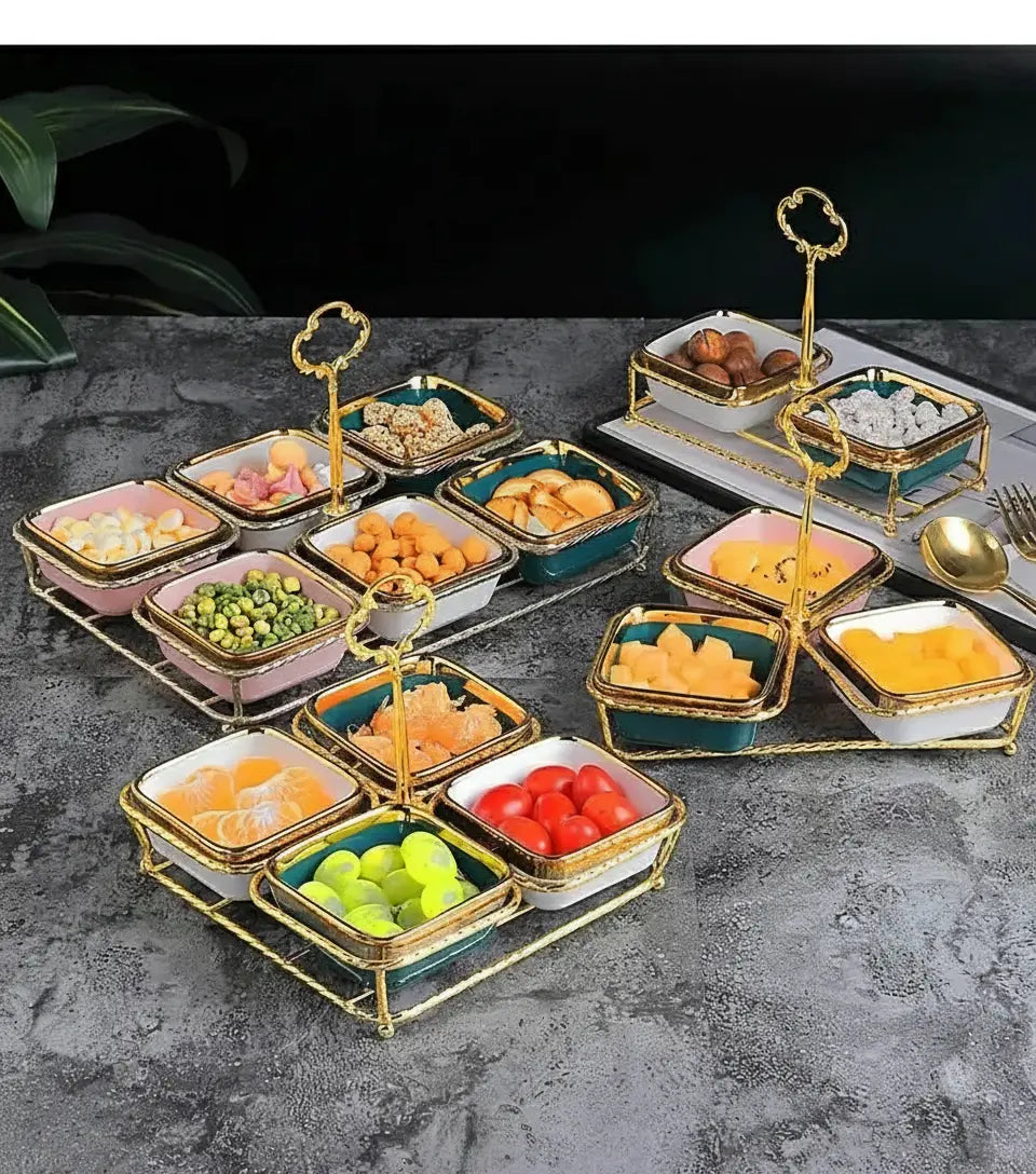 Keramik Snackplatte – Quadratisch, Stilvolle Tischdeko