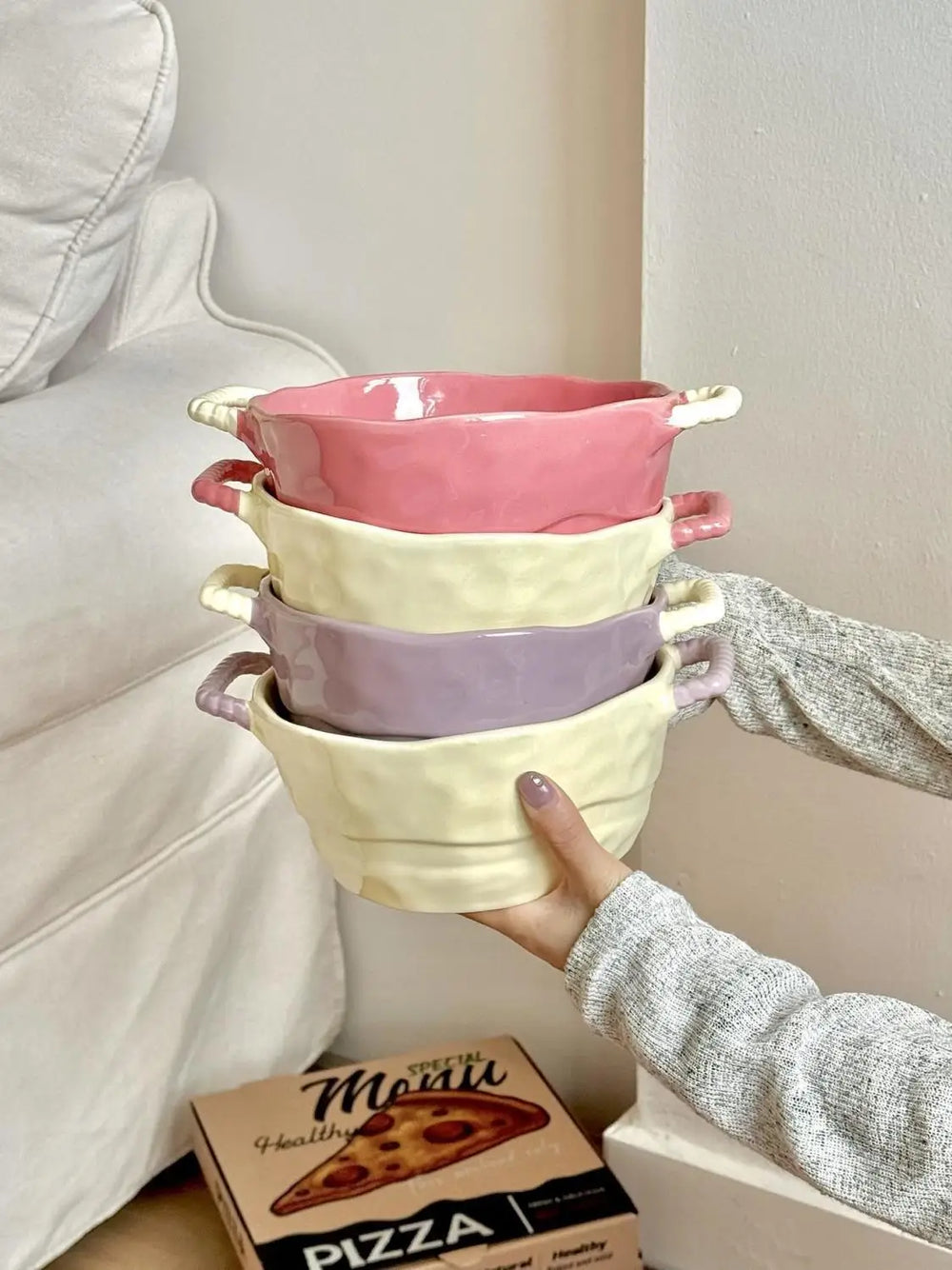 Keramik Suppenschüssel – Simple Töpferware – Grosses Volumen