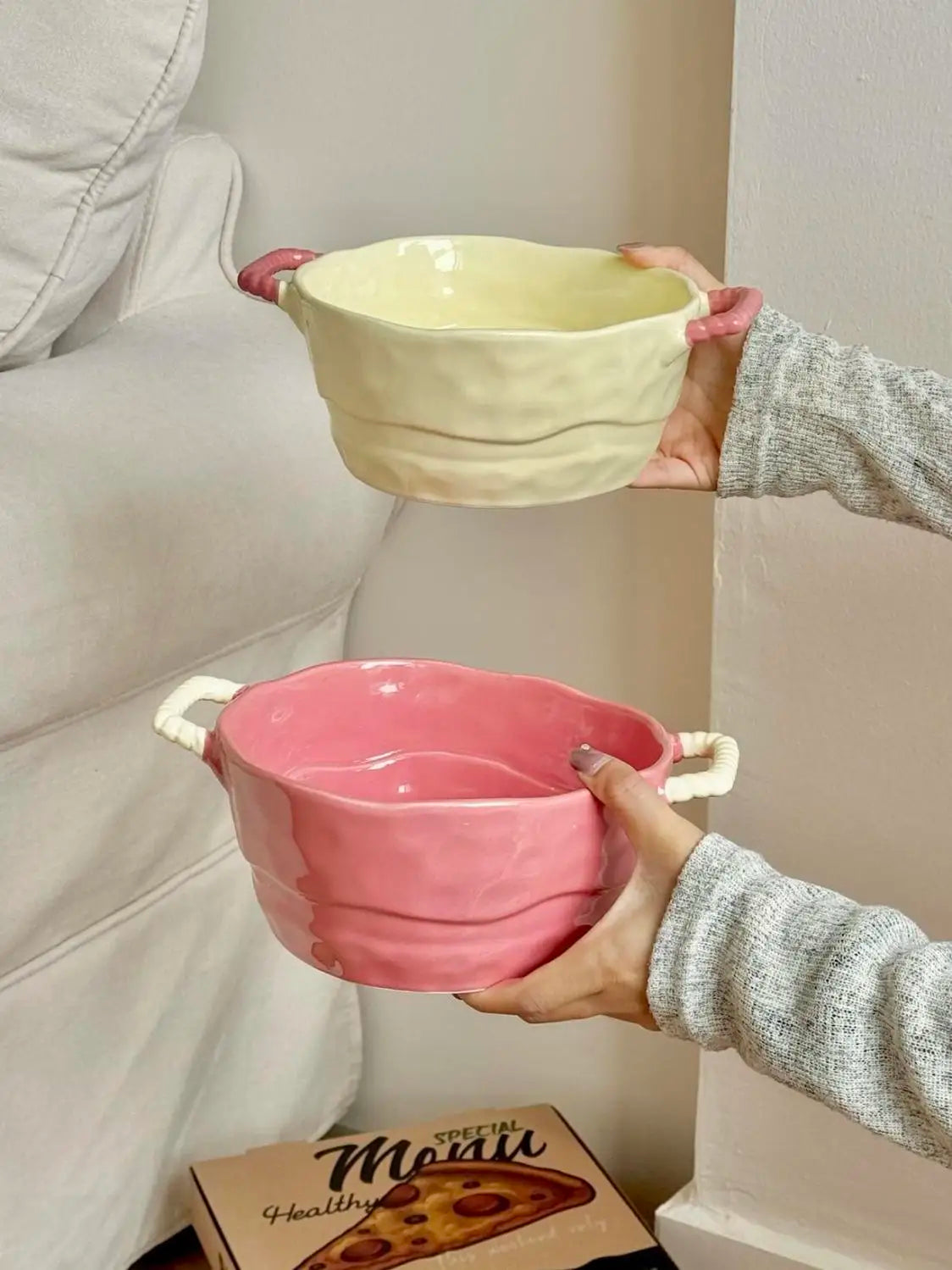 Keramik Suppenschüssel – Simple Töpferware – Grosses Volumen