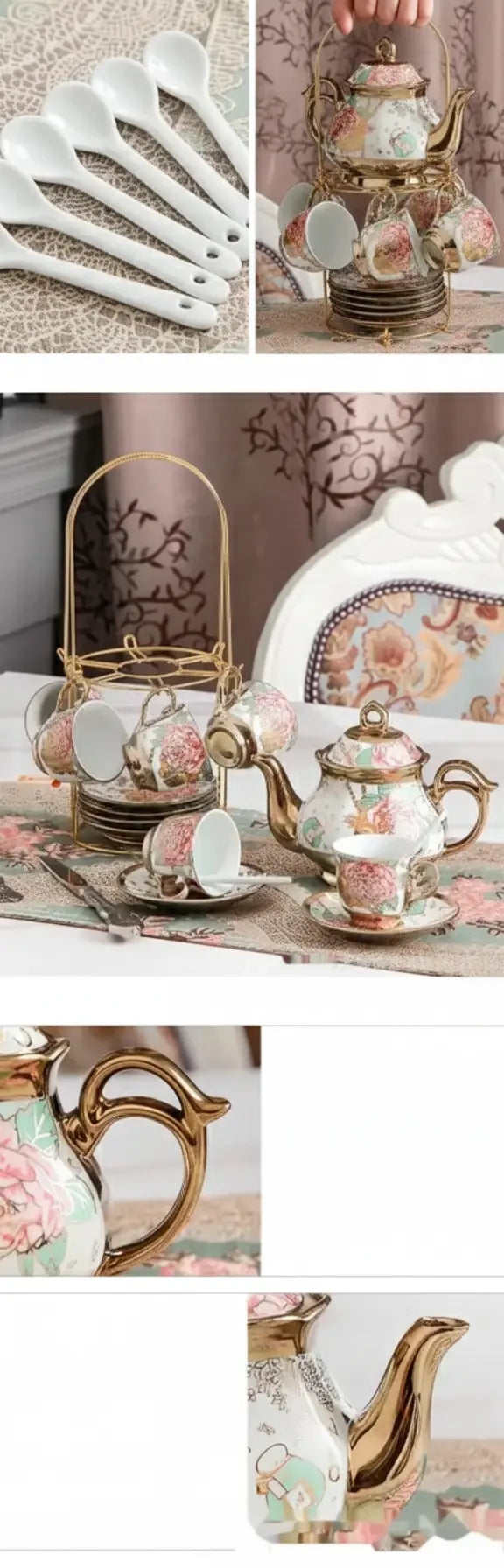 Keramik-Tee-Set – Bone China – 13-teiliges Set